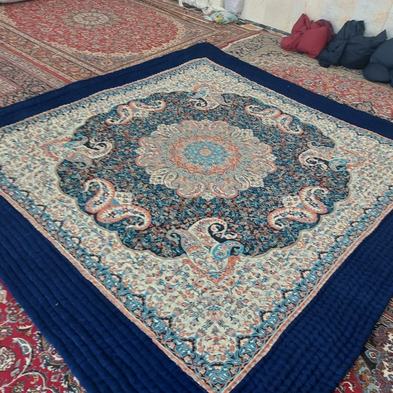 Price and Buy Handmade High-Quality Korsi Quilt 4x4 Meter – Toranj Design | Persian Hand-Stitched Comforter