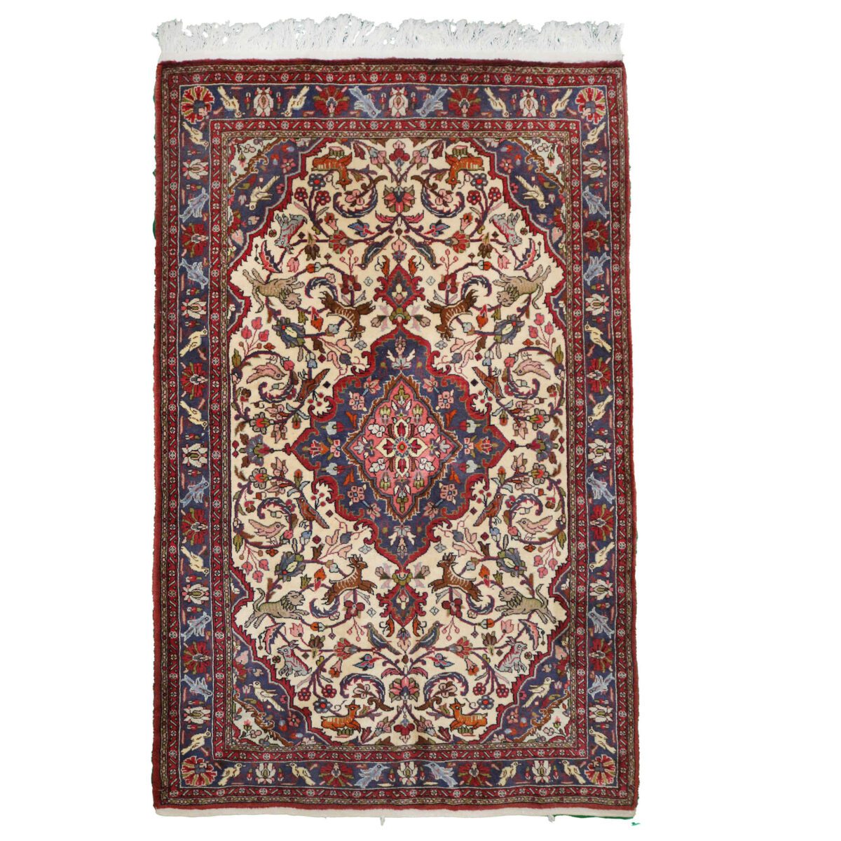 Price and Buy Persian Carpet with Wool Hand-Knotted in Bijar Geometric Red