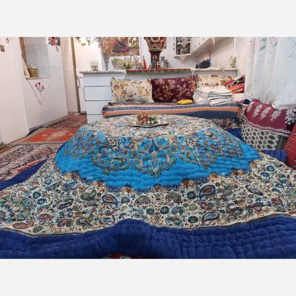 3lo4PaPXatBR002euQpLGvb23n2kuRcJdZqBzSWWSolgw4eqPH.jpg_800X800X70 Price and Buy Handmade Korsi Quilt 3x3 Meter | Persian Hand-Stitched Velvet Comforter