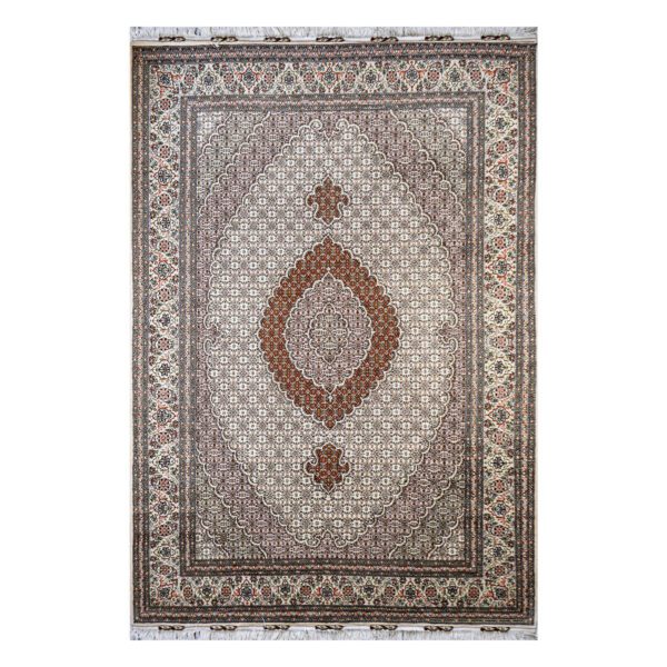Authentic-Persian-Carpet-with-Wool-Hand-Knotted-in-Khoy-Riz-Mahi-Brown Price and Buy Authentic Persian Carpet with Wool Hand-Knotted in Khoy Riz Mahi Brown