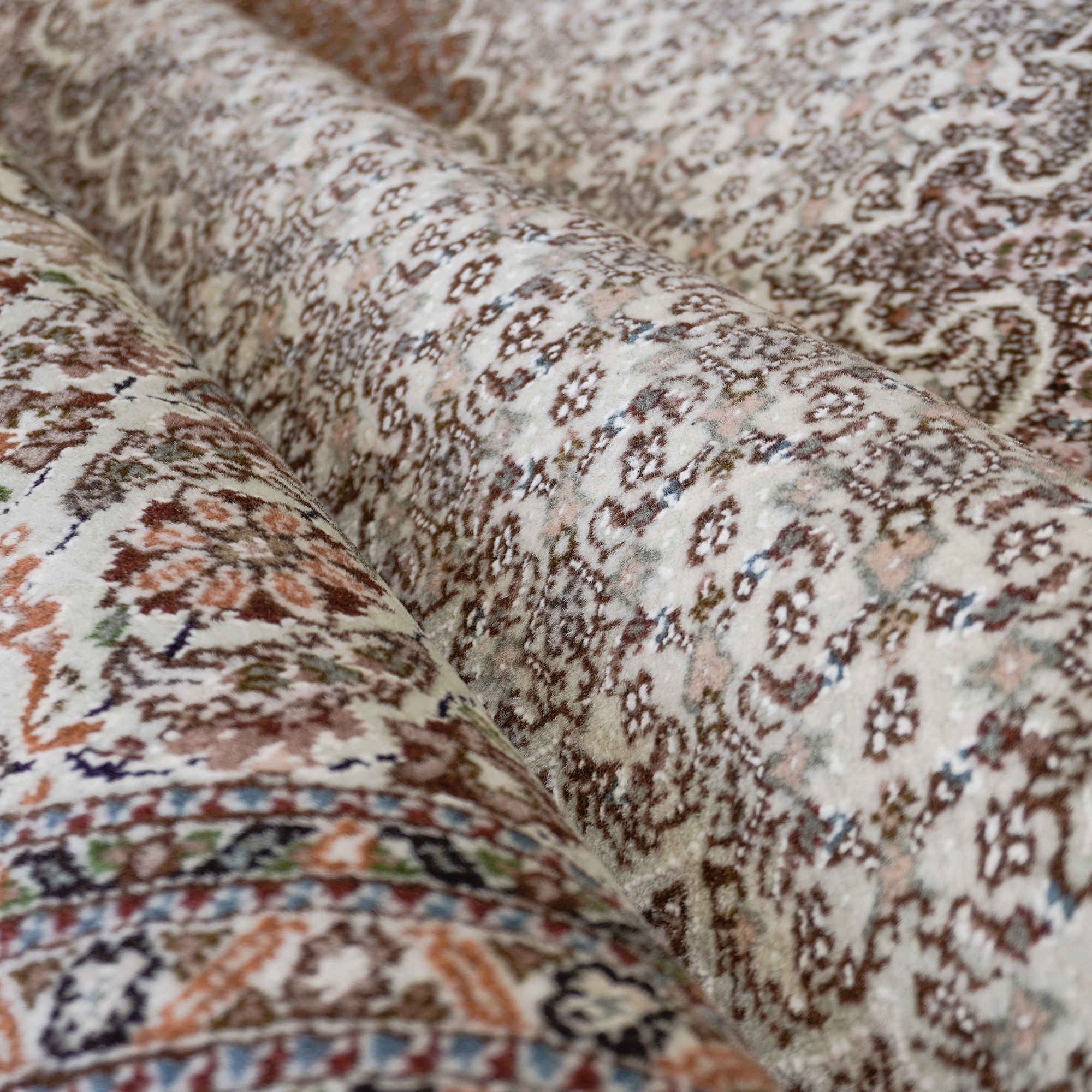 Price and Buy Authentic Persian Carpet with Wool Hand-Knotted in Khoy Riz Mahi Brown - Image 6