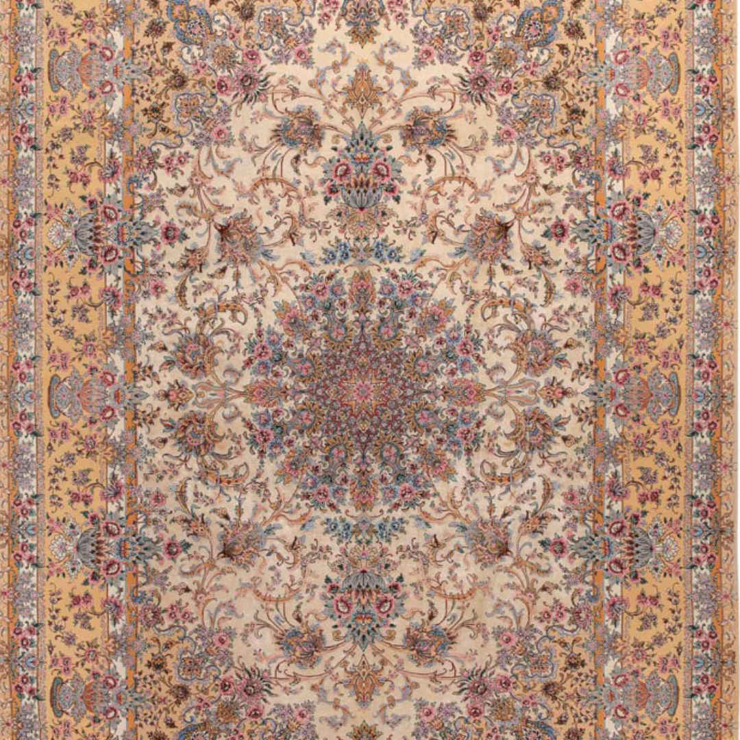 Price and Buy Authentic Persian Carpet with Silk Hand-Knotted in Isfahan Lachak Toranj - Image 3