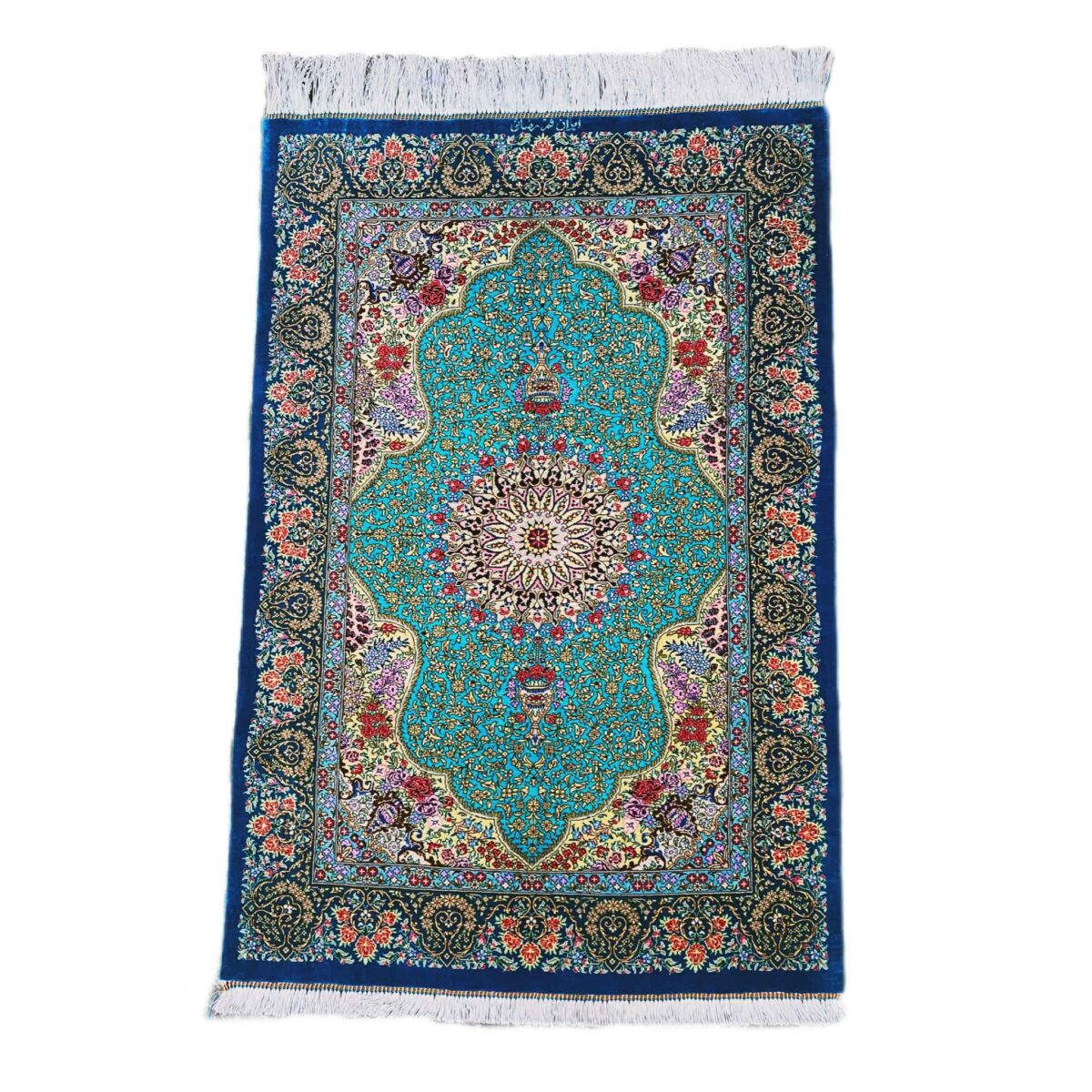 Price and Buy Authentic Persian Silk Carpet Hand-Knotted in Qom Lachak Toranj