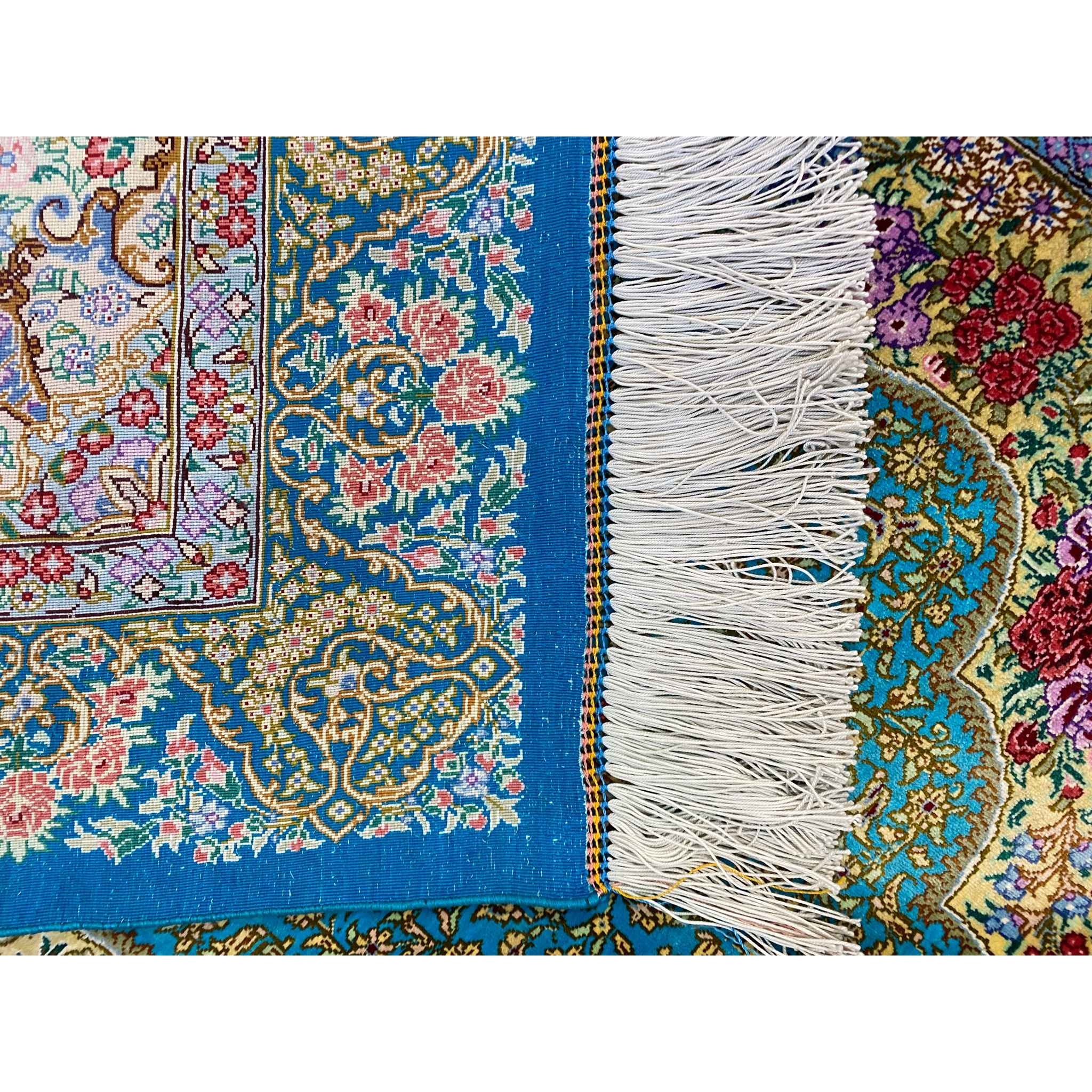 Price and Buy Authentic Persian Silk Carpet Hand-Knotted in Qom Lachak Toranj - Image 4