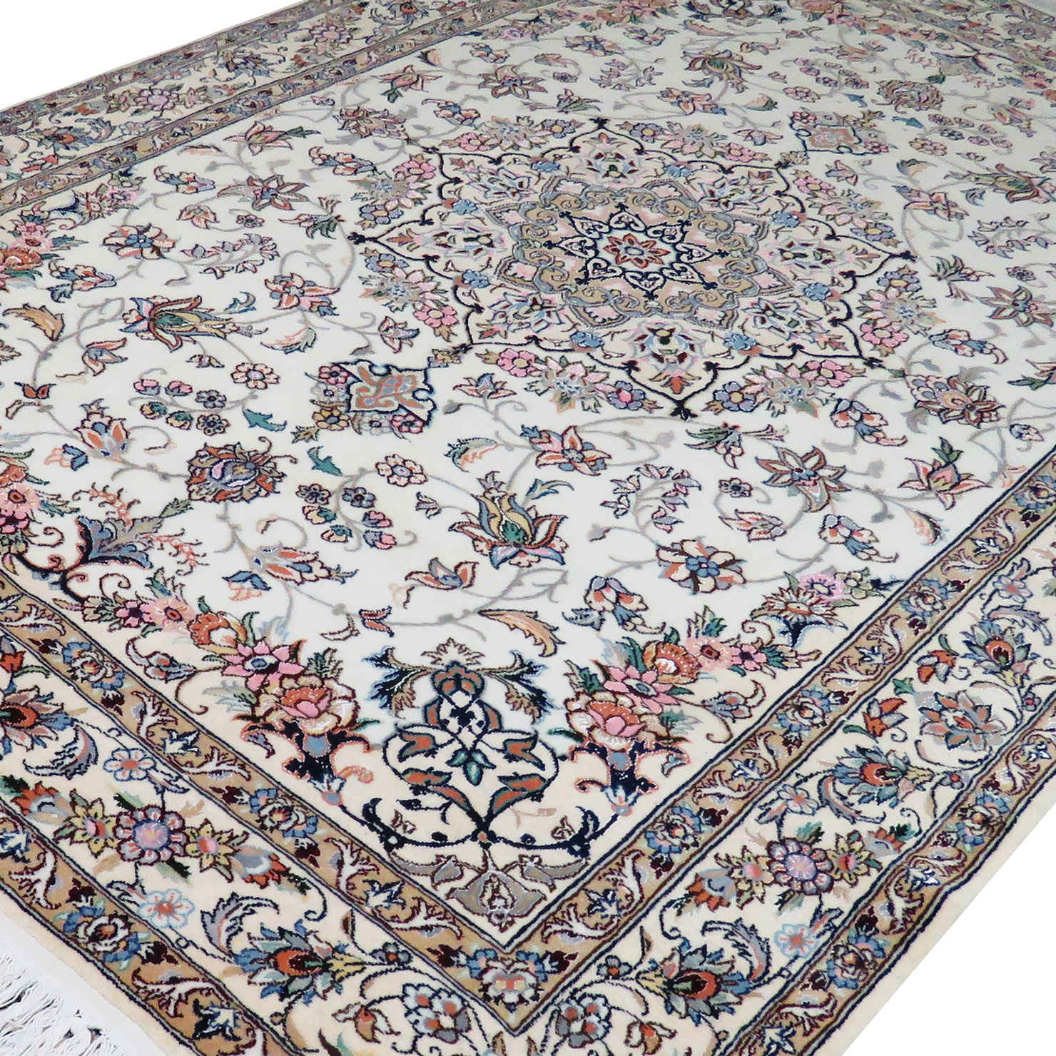 Price and Buy Authentic Persian Silk Carpet Hand-Knotted in Nain Lachak Toranj - Image 3