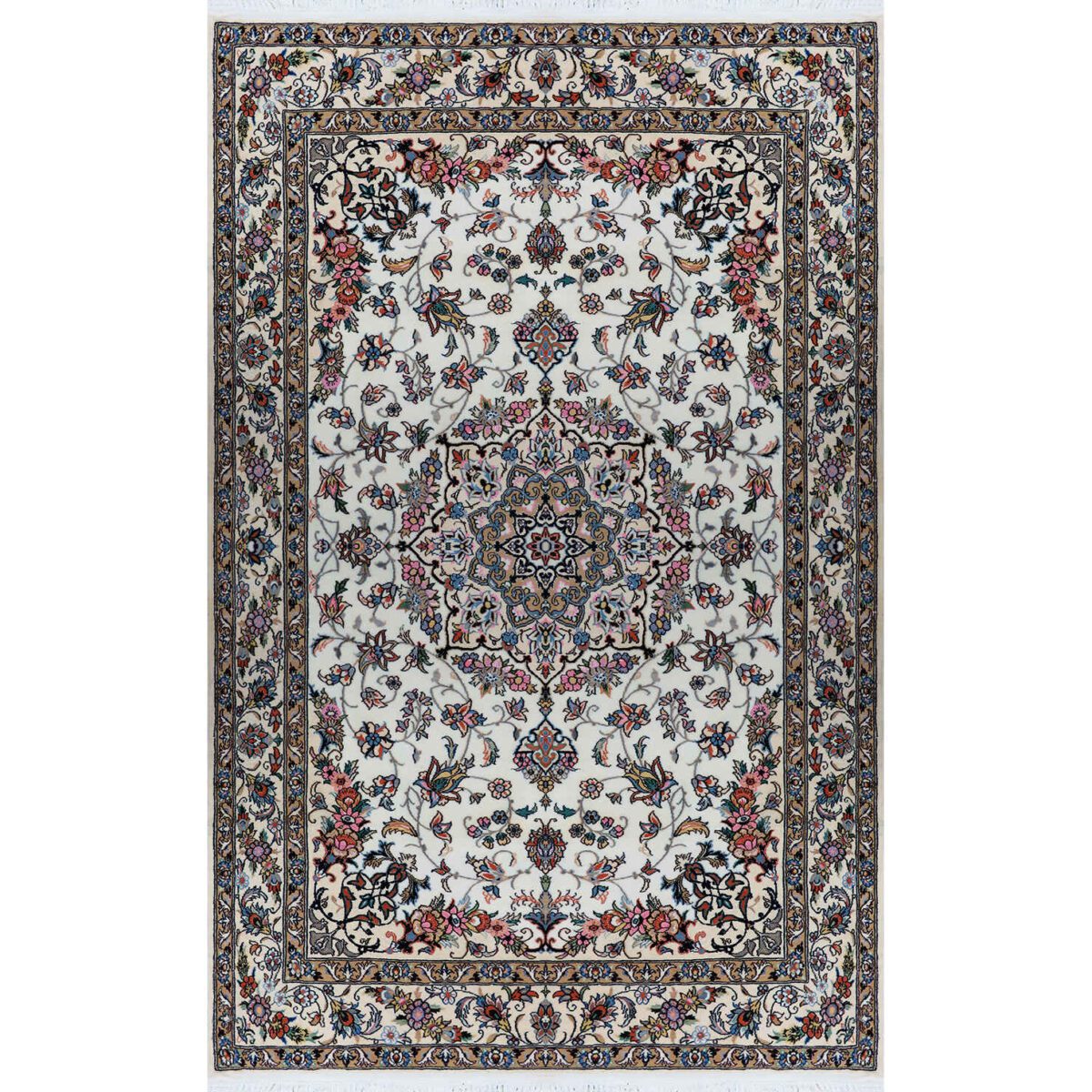 Price and Buy Authentic Persian Silk Carpet Hand-Knotted in Nain Lachak Toranj