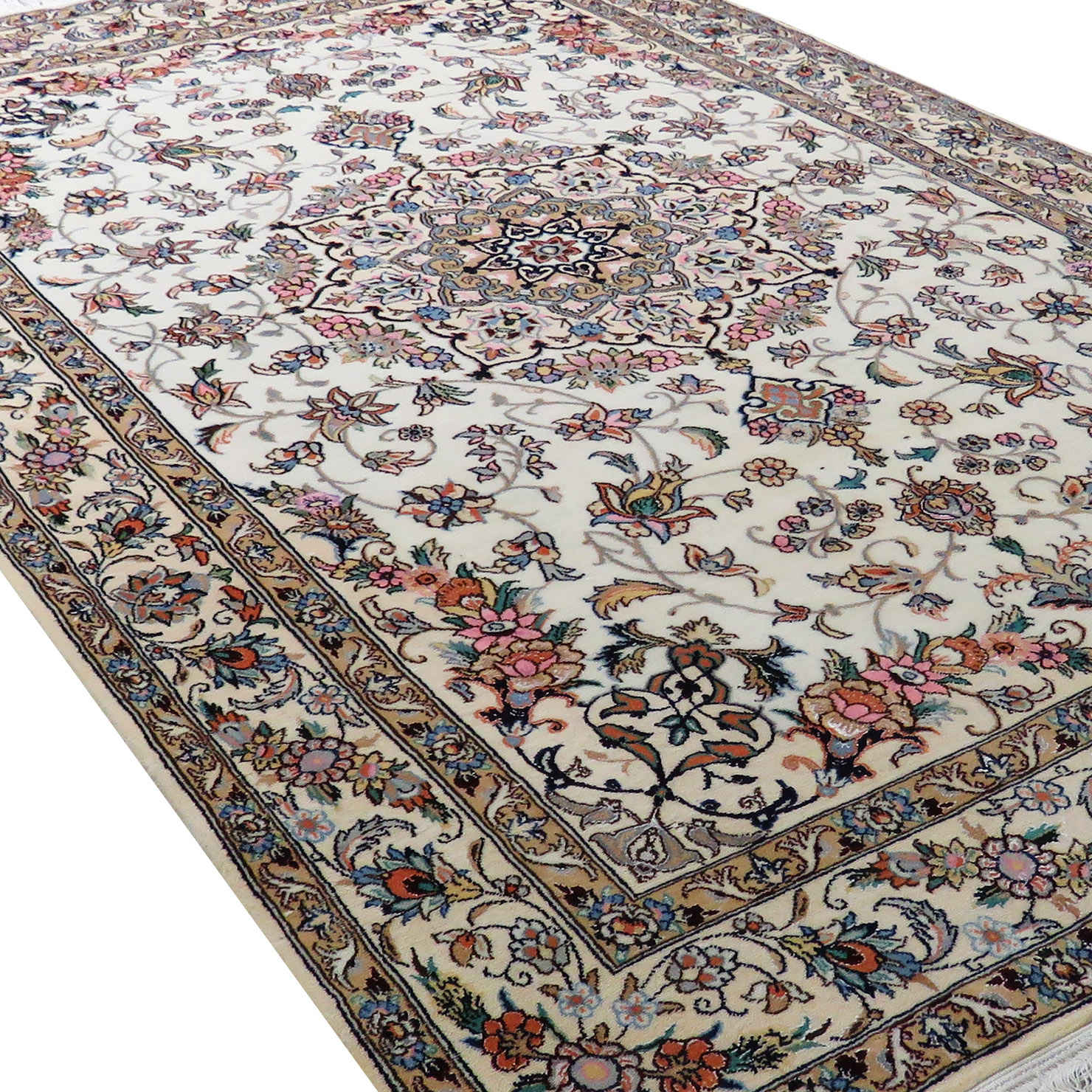 Price and Buy Authentic Persian Silk Carpet Hand-Knotted in Nain Lachak Toranj - Image 2