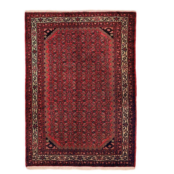 Authentic-Persian-Wool-Carpet-Hand-Knotted-in-Hamadan-Herati-Red-8 Price and Buy Authentic Persian Wool Carpet Hand-Knotted in Hamadan Herati Red
