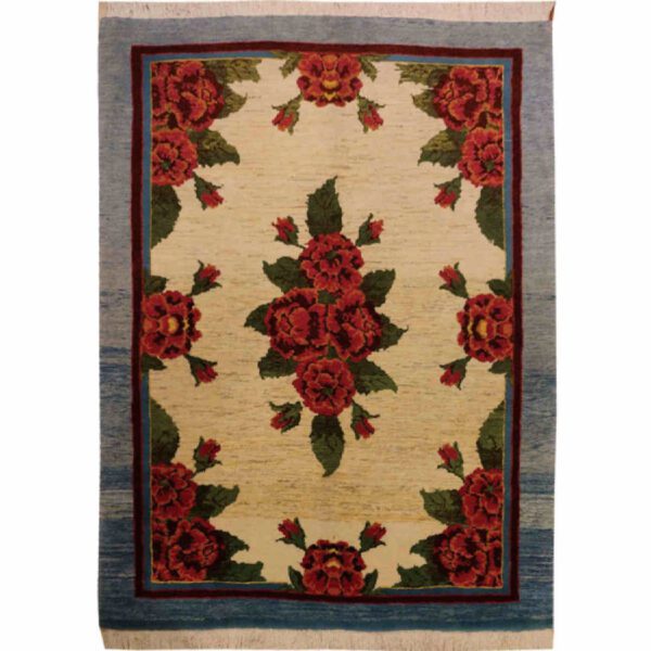 Authentic-Persian-Wool-Carpet-Hand-Knotted-in-Shiraz-Floral-Cream Price and Buy Authentic Persian Wool Carpet Hand-Knotted in Shiraz Floral Cream
