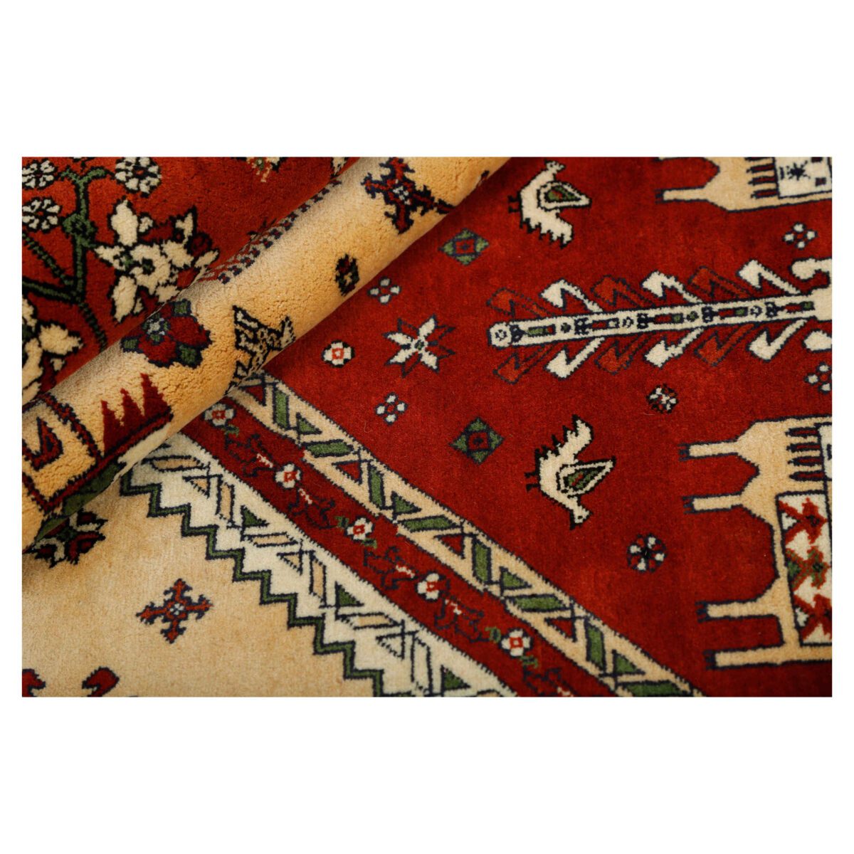 Price and Buy Authentic Persian Wool Carpet Hand-Knotted in Fars Medallion Red - Image 3