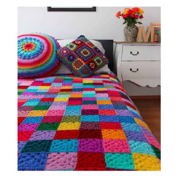 Cotton-Knitted-Bedspread-Model-Aban Price and Buy Cotton Crochet Bedspread – Afghan Style Colorful Blanket – Aban