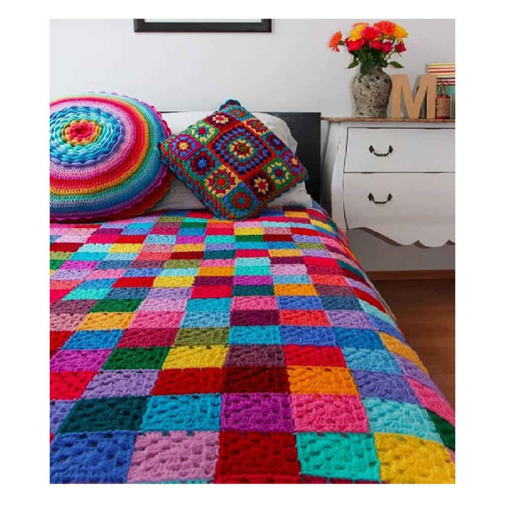 Price and Buy Cotton Crochet Bedspread – Afghan Style Colorful Blanket – Aban