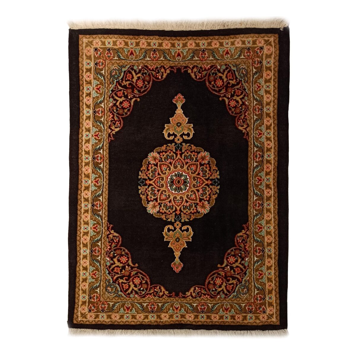 Price and Buy Genuine Persian Carpet with Wool Hand-Knotted in Khorasan Lachak Toranj Black