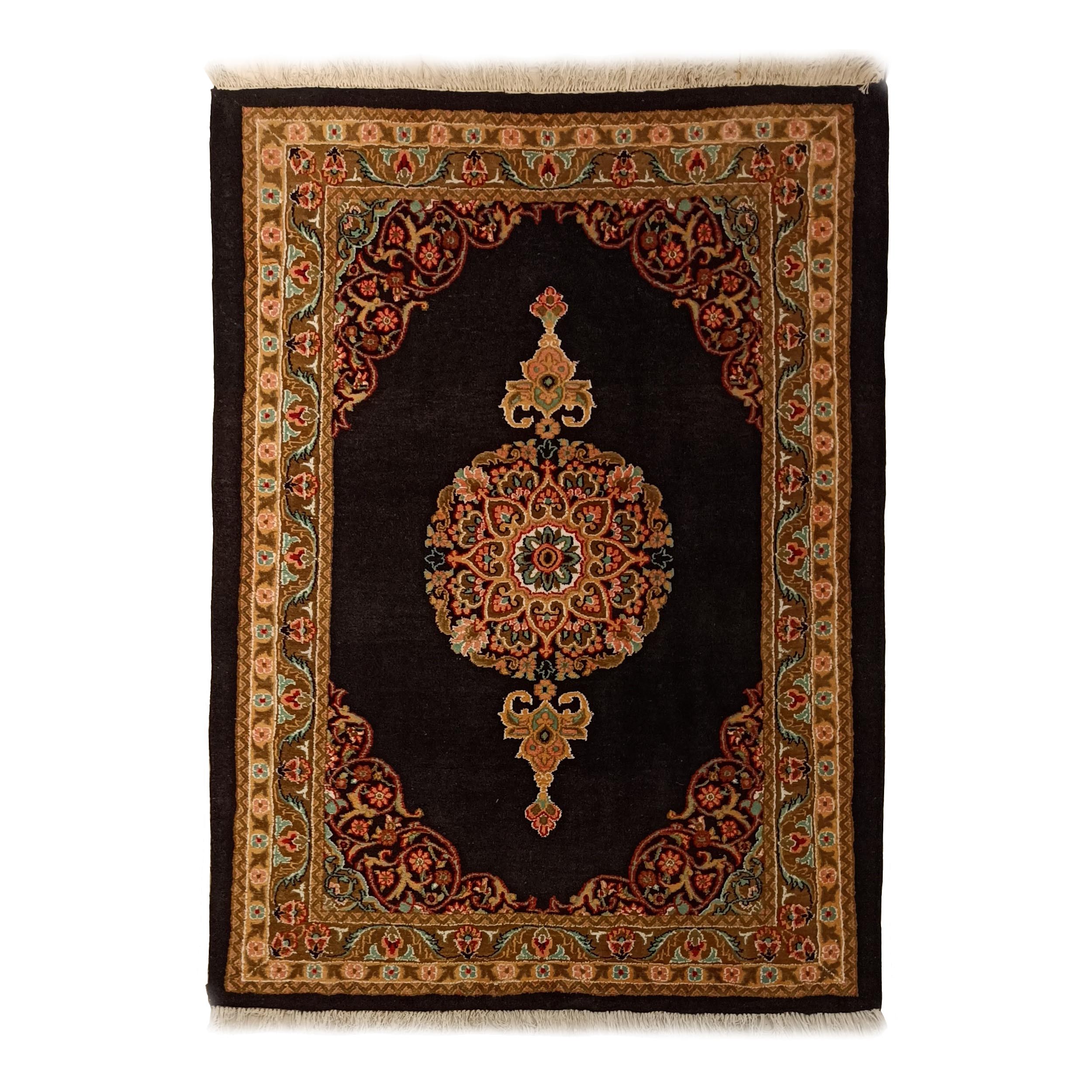 Price and Buy Genuine Persian Carpet with Wool Hand-Knotted in Khorasan Lachak Toranj Black