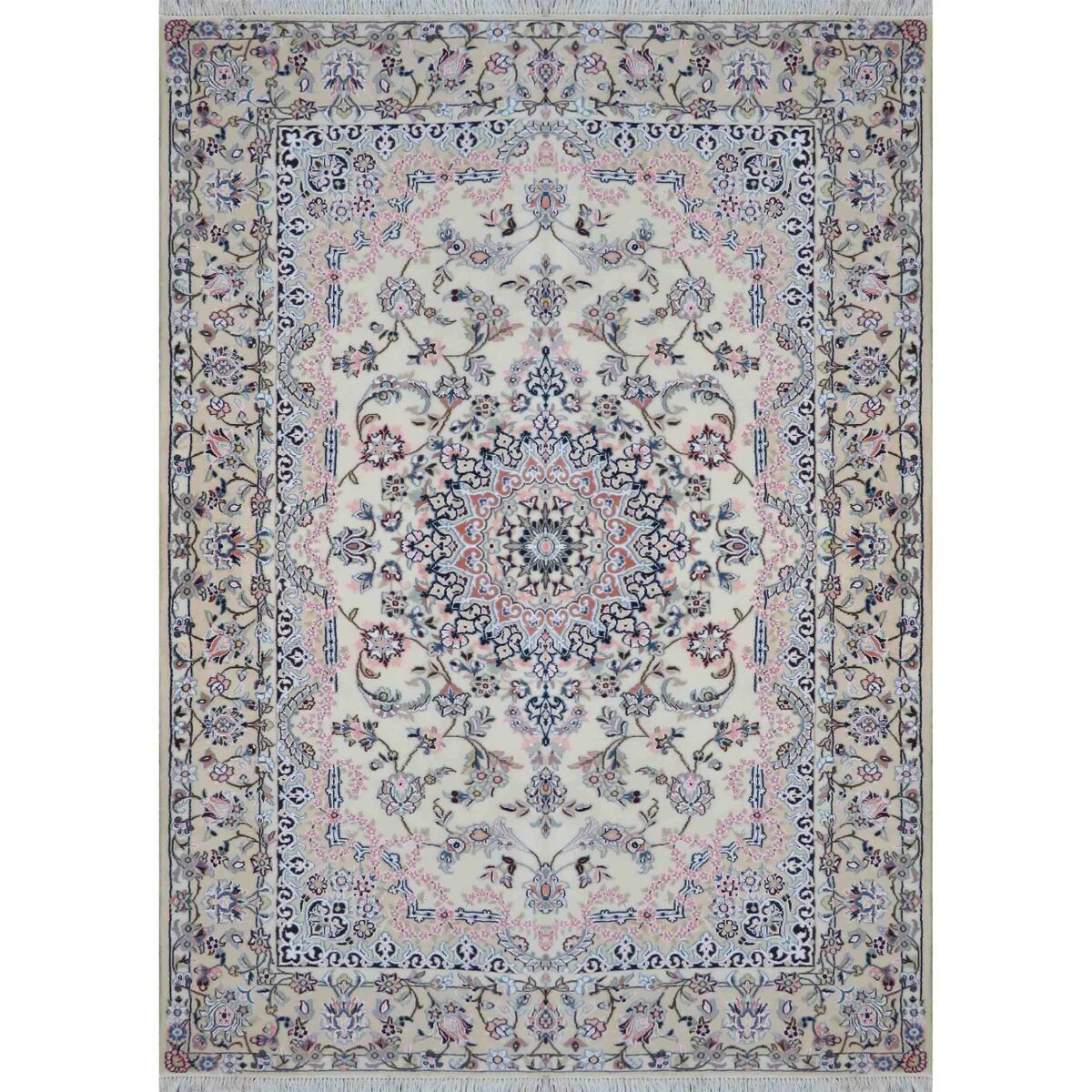 Price and Buy Genuine Persian Silk Carpet with Wool Hand-Knotted in Naeen Lachak Toranj