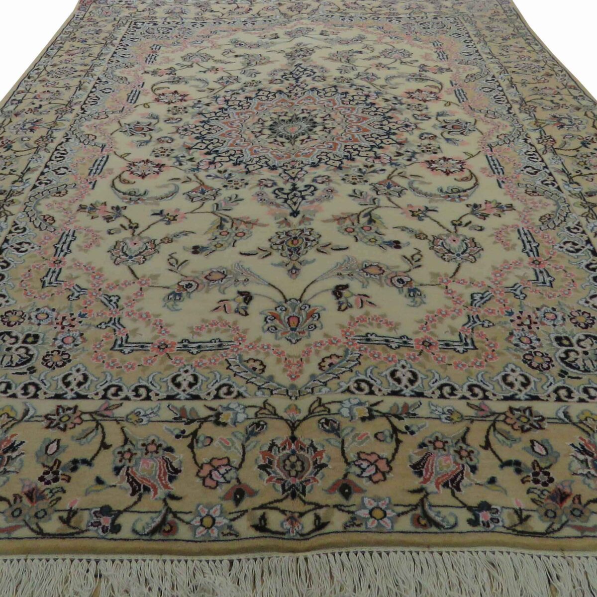 Price and Buy Genuine Persian Silk Carpet with Wool Hand-Knotted in Naeen Lachak Toranj - Image 2