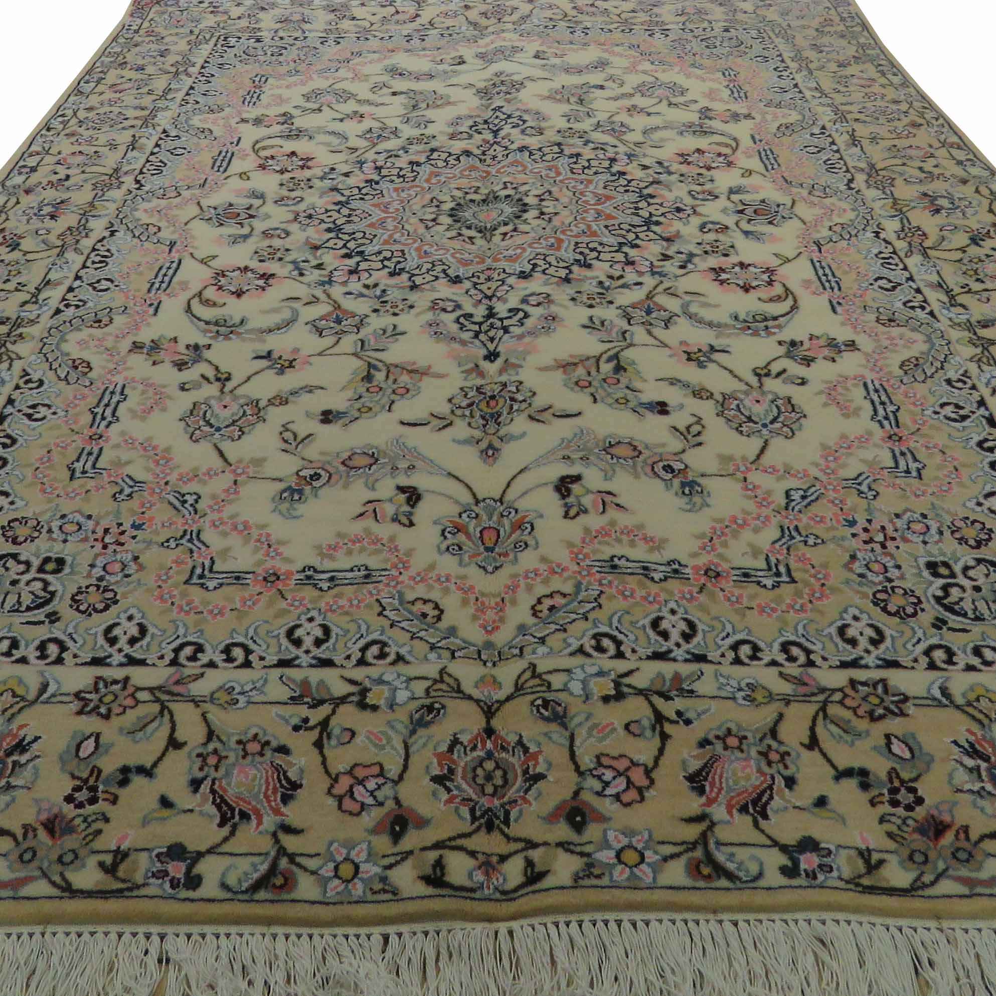 Price and Buy Genuine Persian Silk Carpet with Wool Hand-Knotted in Naeen Lachak Toranj - Image 2