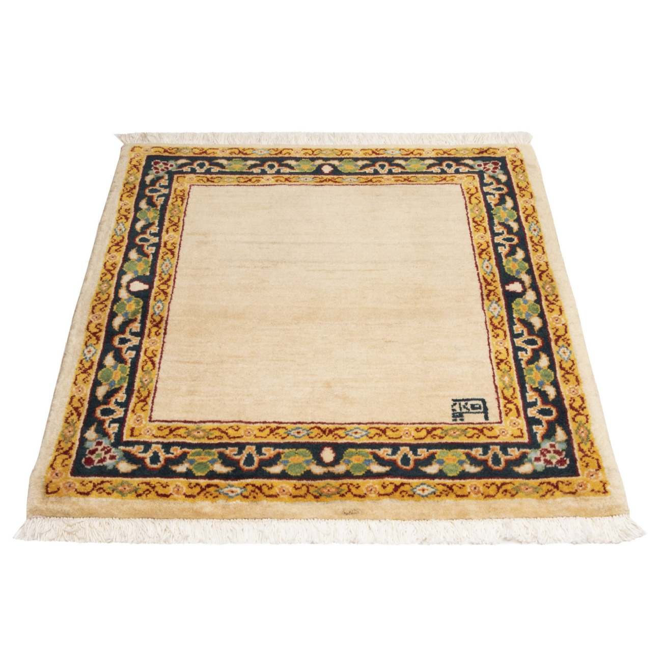 Price and Buy Genuine Persian Wool Carpet Hand-Knotted Bordered Cream - Image 4
