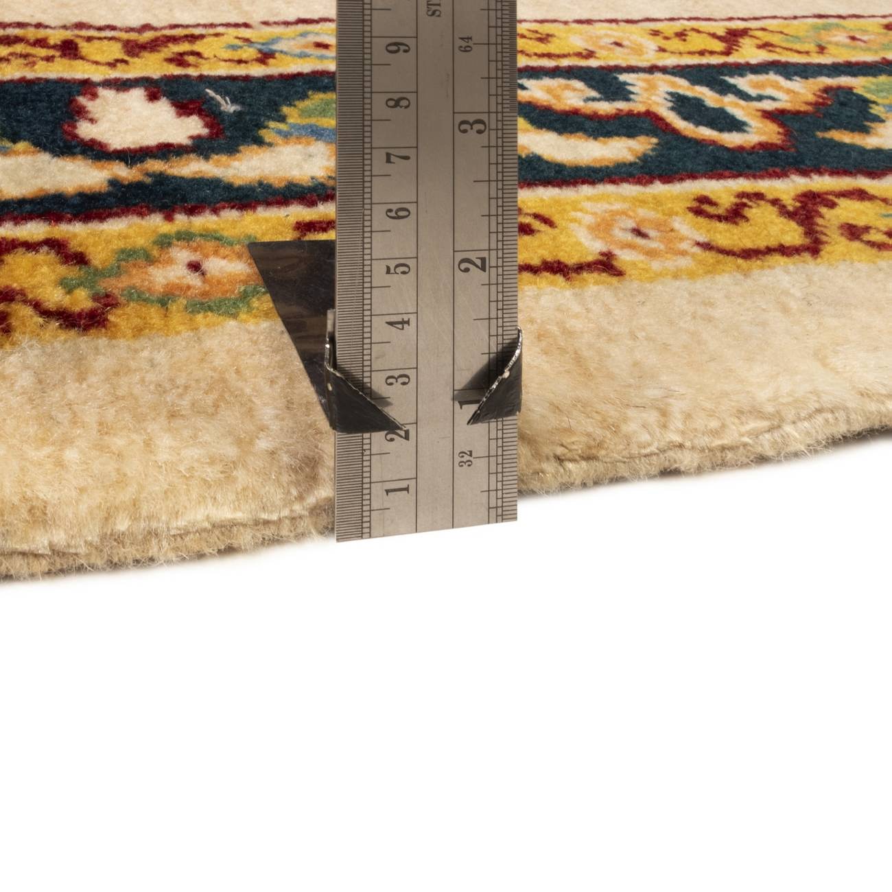 Price and Buy Genuine Persian Wool Carpet Hand-Knotted Bordered Cream - Image 3