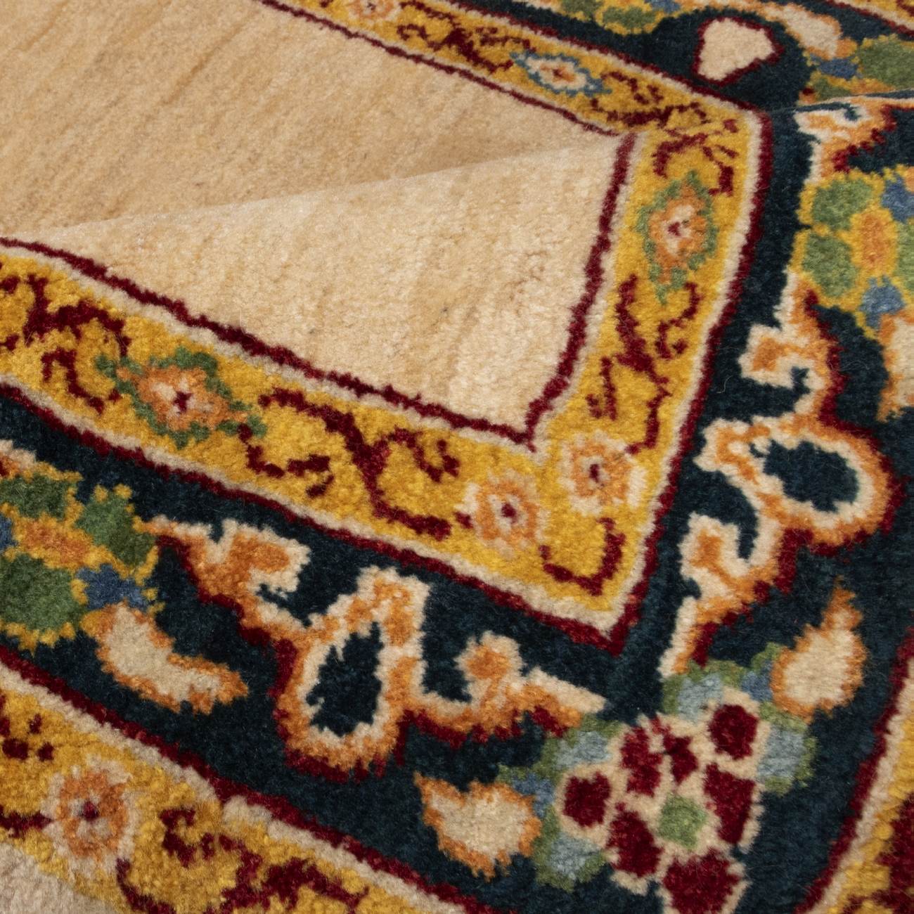 Price and Buy Genuine Persian Wool Carpet Hand-Knotted Bordered Cream - Image 5