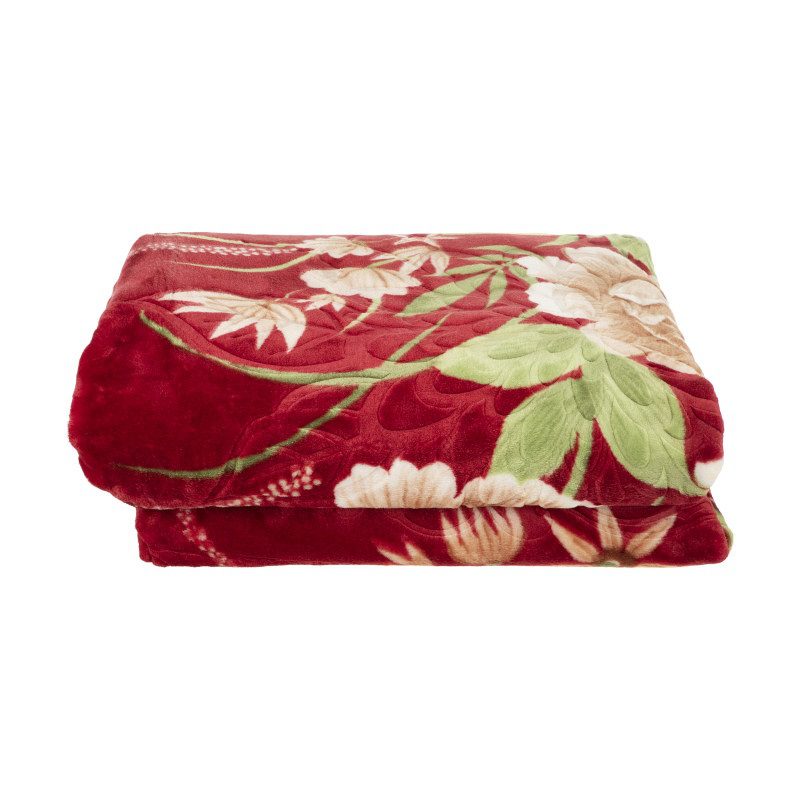 Price and Buy Golbaft Persian Single Bed Blanket Floral Design Red - Image 2