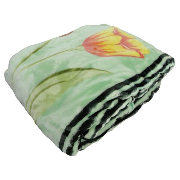 Golbaft-Persian-Single-Bed-Blanket-Floral-Green-1 Price and Buy Golbaft Persian Single Bed Blanket Floral Green