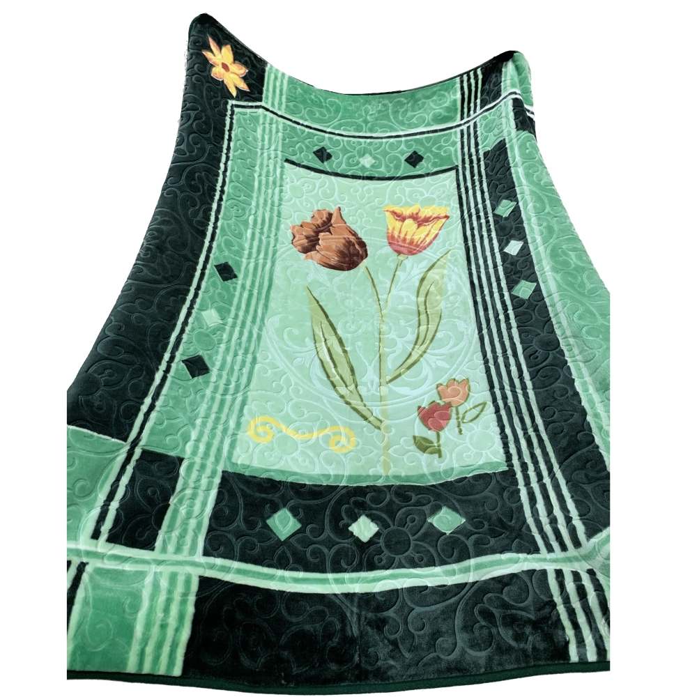 Price and Buy Golbaft Persian Single Bed Blanket Floral Green - Image 3