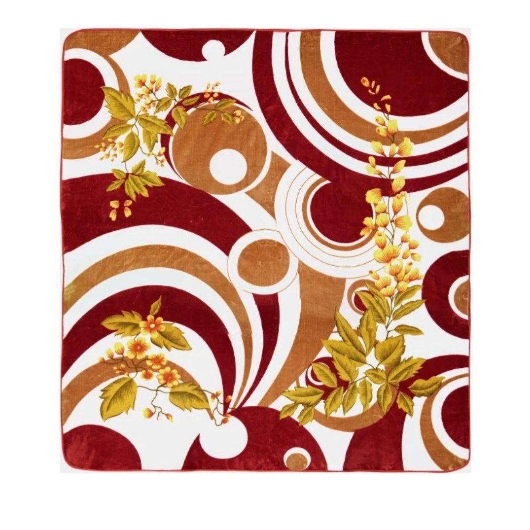 Price and Buy Golbaft Persian Single Bed Blanket Floral Maroon - Image 3