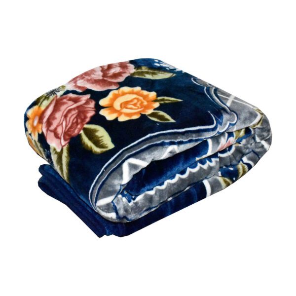 Golbaft-Persian-Single-Bed-Blanket-Floral-Navy-Blue-3 Price and Buy Golbaft Persian Single Bed Blanket Floral Navy Blue