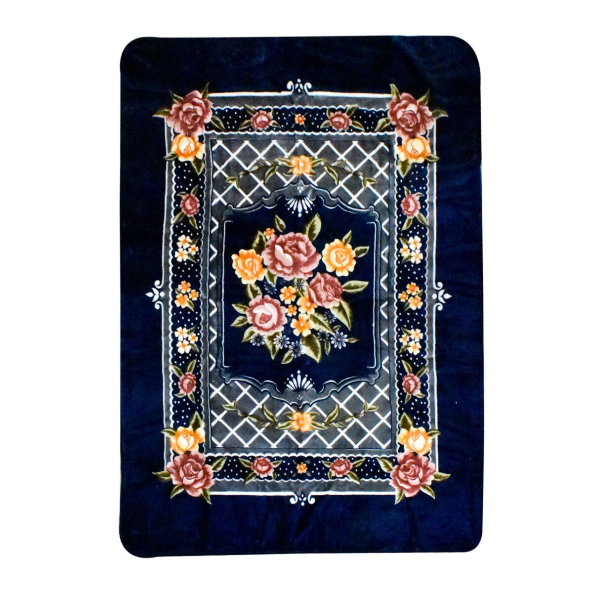 Price and Buy Golbaft Persian Single Bed Blanket Floral Navy Blue - Image 2
