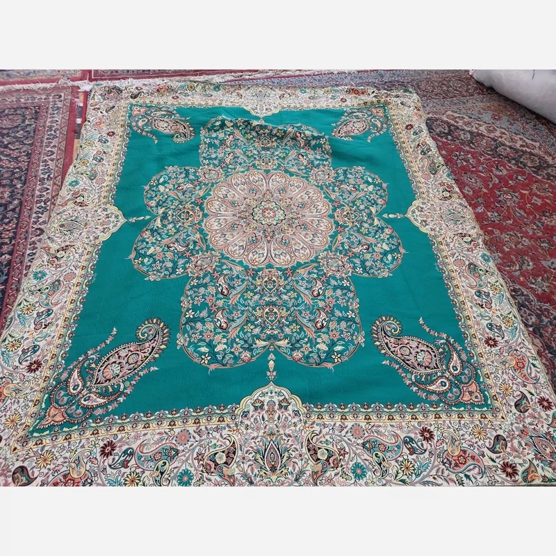 Price and Buy Handmade Termeh Korsi Quilt | Persian Hand-Stitched Comforter in 3x3, 3.5x3.5 & 4x4 Sizes - Image 14