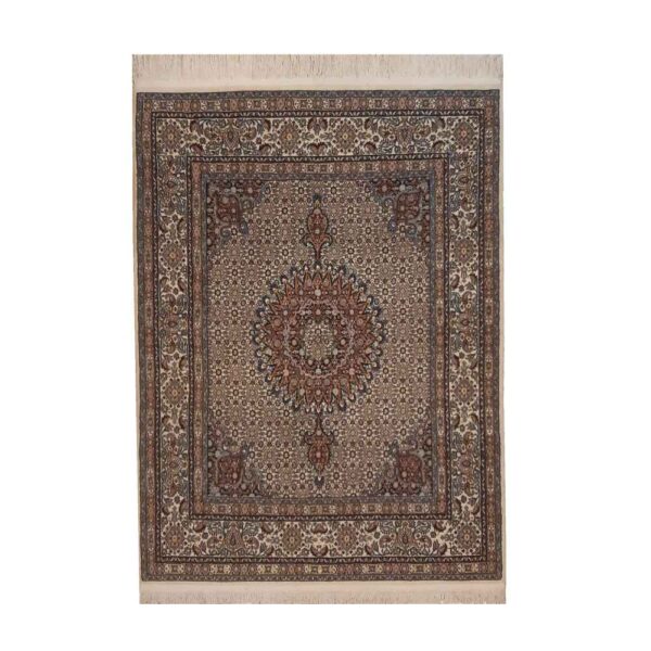 Hand-Knotted-Birjand-Carpet-Model-Timar1 Price and Buy Persian Silk Carpet Hand-Knotted Riz Mahi in Birjand Brown