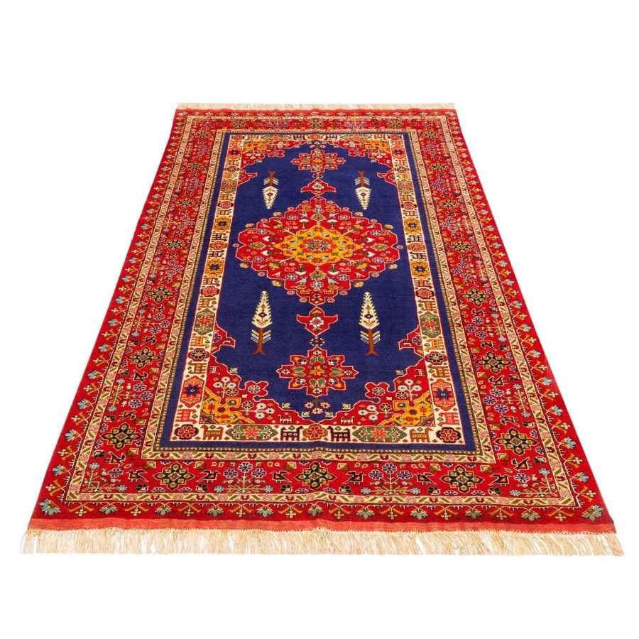 Persian Wool Carpet Hand-Knotted with Medallion design 2.5 Meter Red - Image 3
