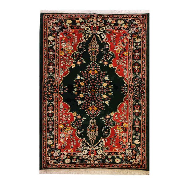 Hand-Knotted-Persian-Black-Carpet-Model-Zanbagh Price and Buy Authentic Persian Silk Carpet Hand-Knotted in Khorasan Lacahak Toranj