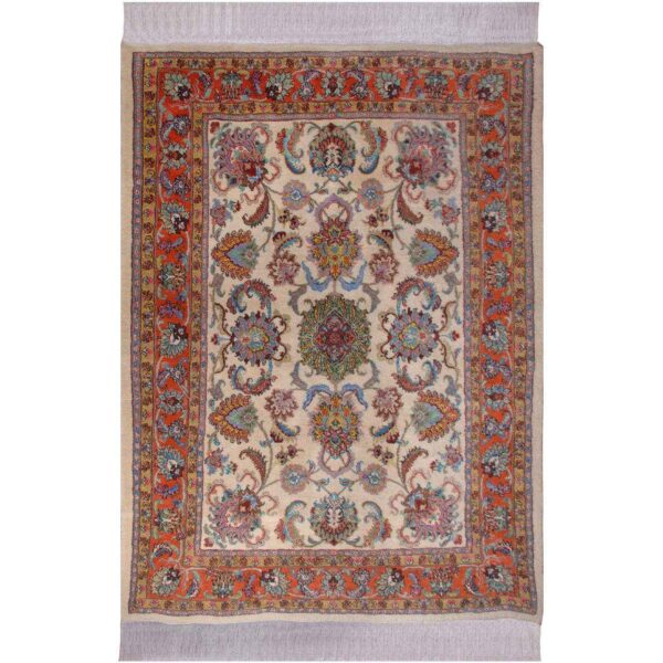 Hand-Knotted-Persian-Cream-Carpet-Model-Sarah Price and Buy Persian Wool Carpet Hand-Knotted Model Sarah