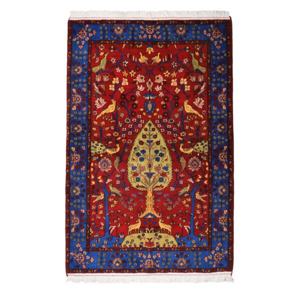 Hand-Knotted-Persian-Isfahan-Rug-Model-Derakhti4 Price and Buy Intricately Hand-Knotted Persian Carpet Isfahan Tribal Wool Derakhti