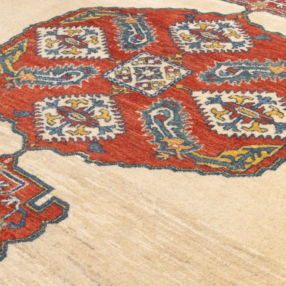 Price and Buy Persian Carpet with Wool Hand-Knotted Riz Mahi Cream - Image 4