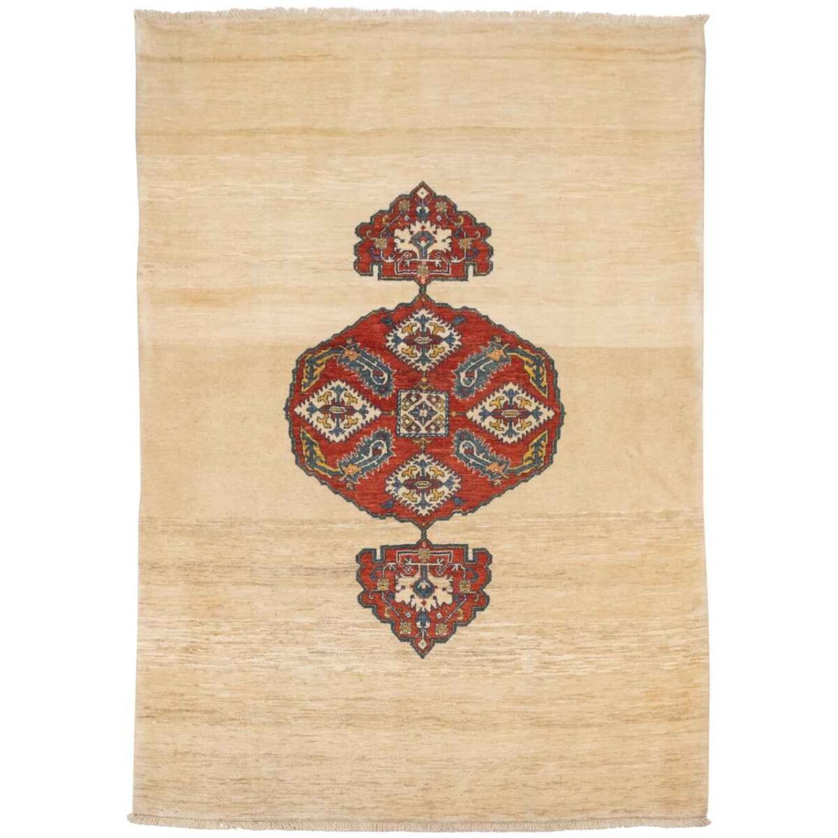 Price and Buy Persian Carpet with Wool Hand-Knotted Riz Mahi Cream