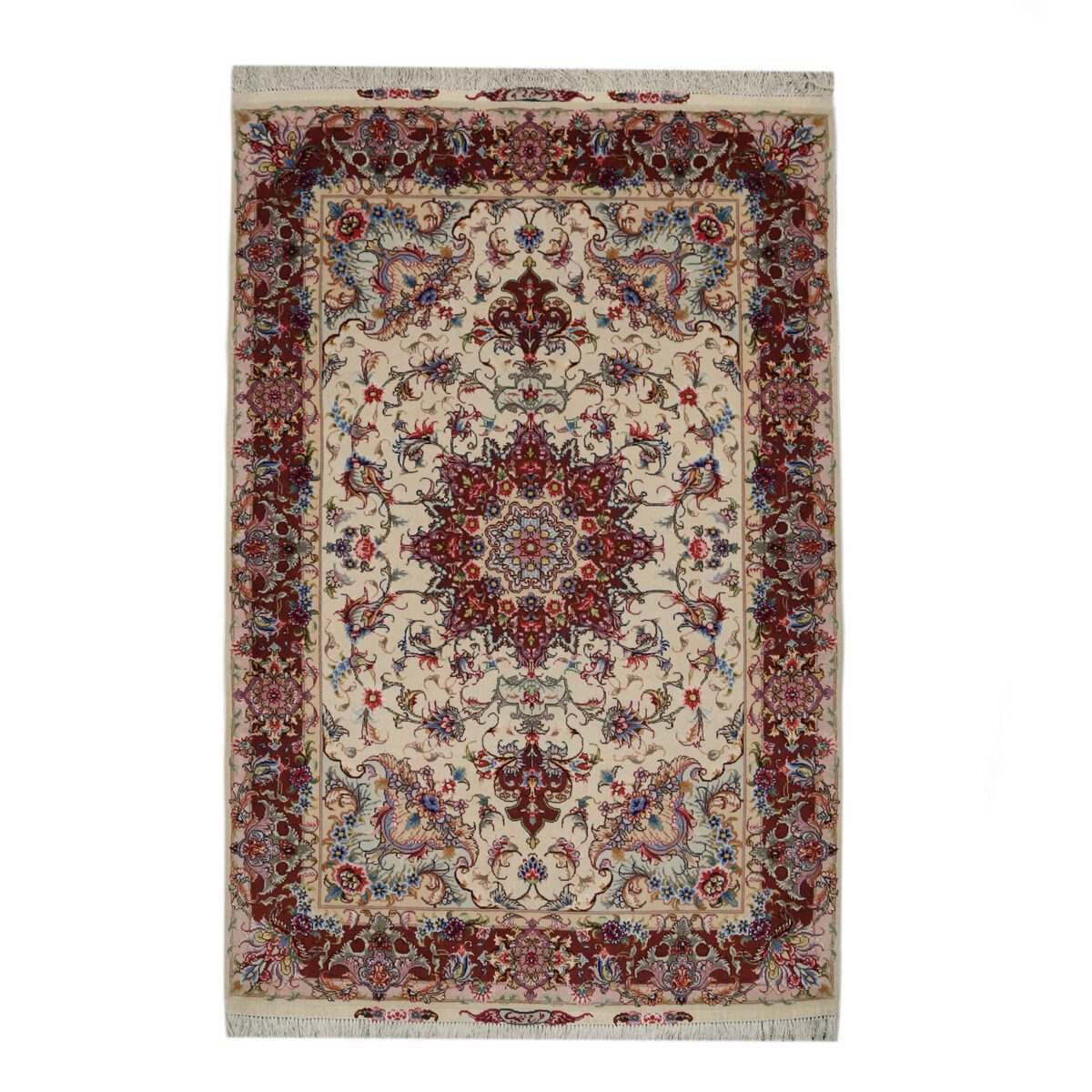 Price and Buy Persian Carpet Hand-Knotted Medallion Tabriz Kork Wool & Silk Blend Carpet Cheleh