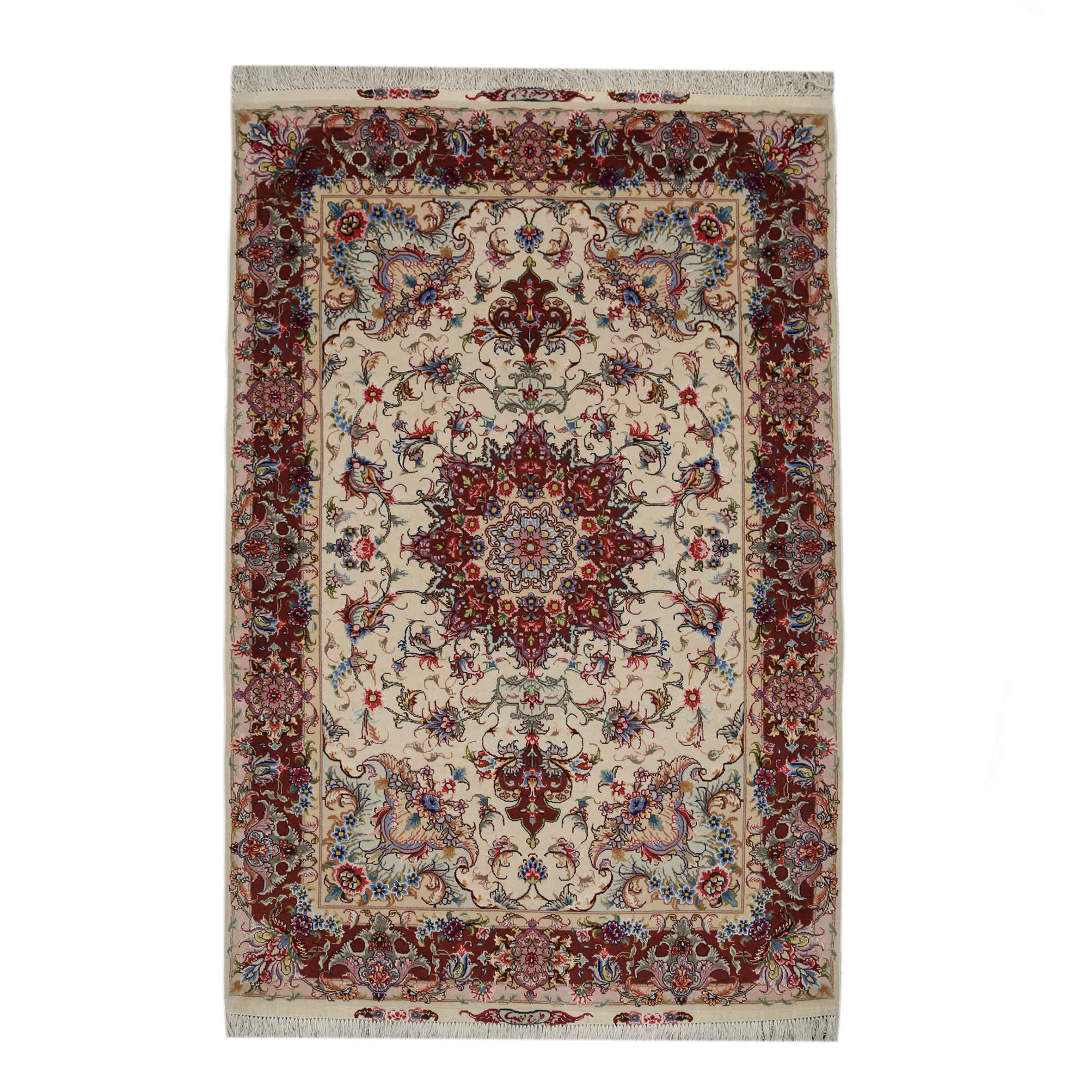 Price and Buy Persian Carpet Hand-Knotted Medallion Tabriz Kork Wool & Silk Blend Carpet Cheleh