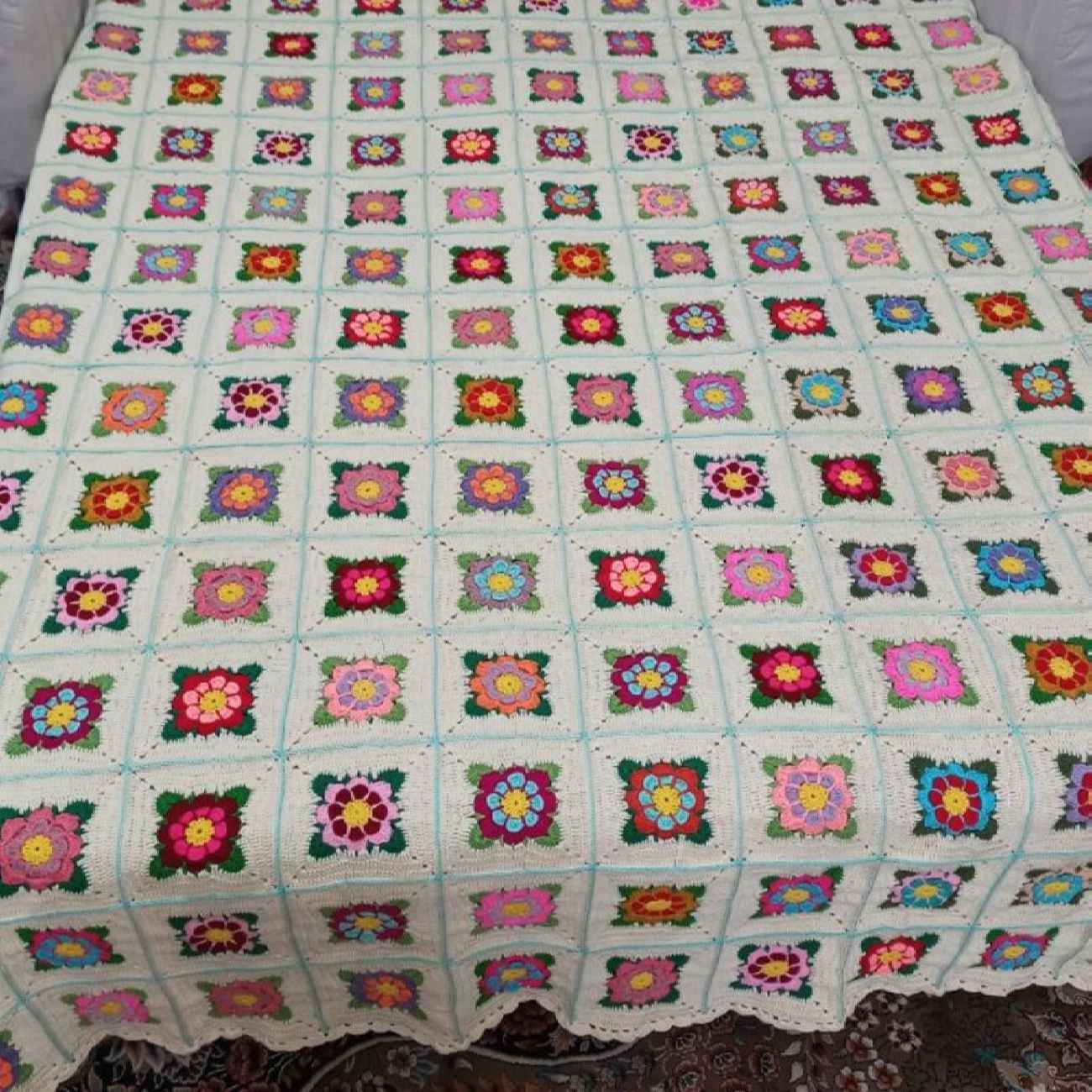 Price and Buy Handcrafted Knitted Crochet Bedspread – Cozy, Elegant & Perfect for Bedroom Décor - Image 3