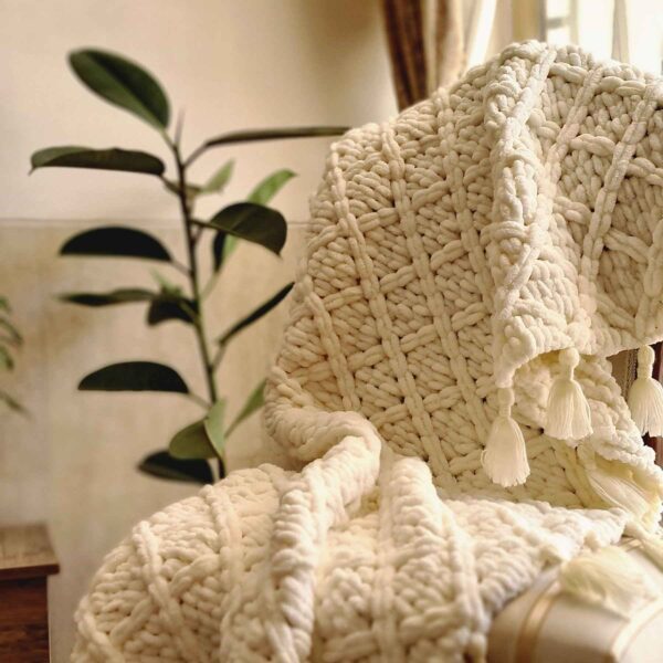 Handcrafted-Knitted-Sofa-Throw-Blanket-–-Soft-Warm-Stylish-for-Living-Rooms-2 Price and Buy Luxuriously Soft Knitted Sofa Throw – Perfect for Cuddling & Lounging