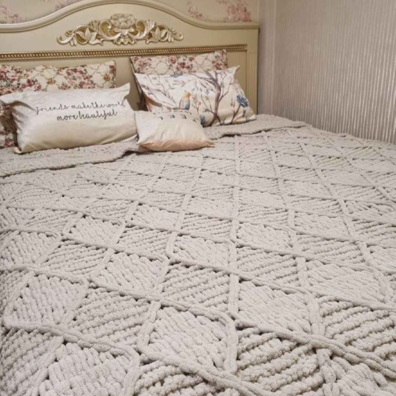 Price and Buy Knitted Crochet Bedspread Soft and Stylish – Ideal for All Seasons and Bedroom - Image 2