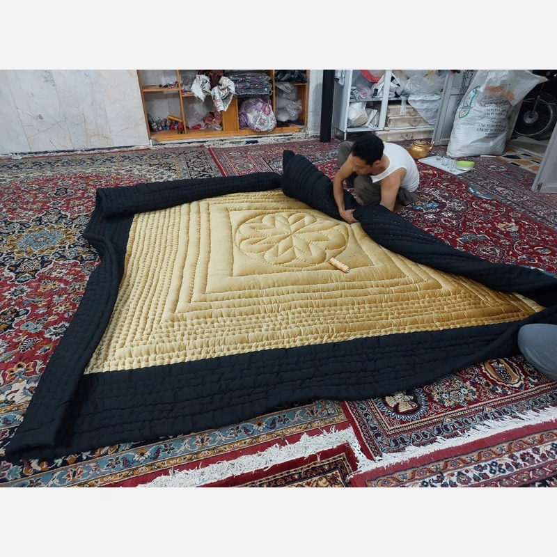 Price and Buy Handmade Velvet Korsi Quilt 4x4 | Traditional Persian Hand-Stitched Comforter - Image 9