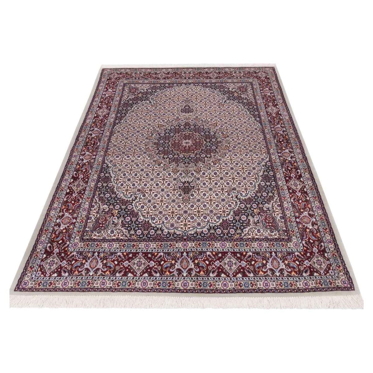 Price and Buy Persian Carpet in Silk & Wool Original Hand-Knotted in Birjand Riz Mahi - Image 4