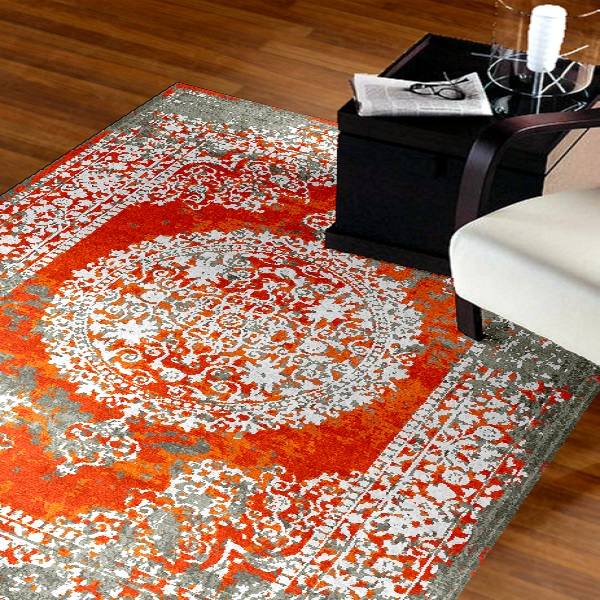 Price and Buy Persian Carpet with Silk Hand-Knotted in Tabriz Lachak Toranj Orange - Image 2