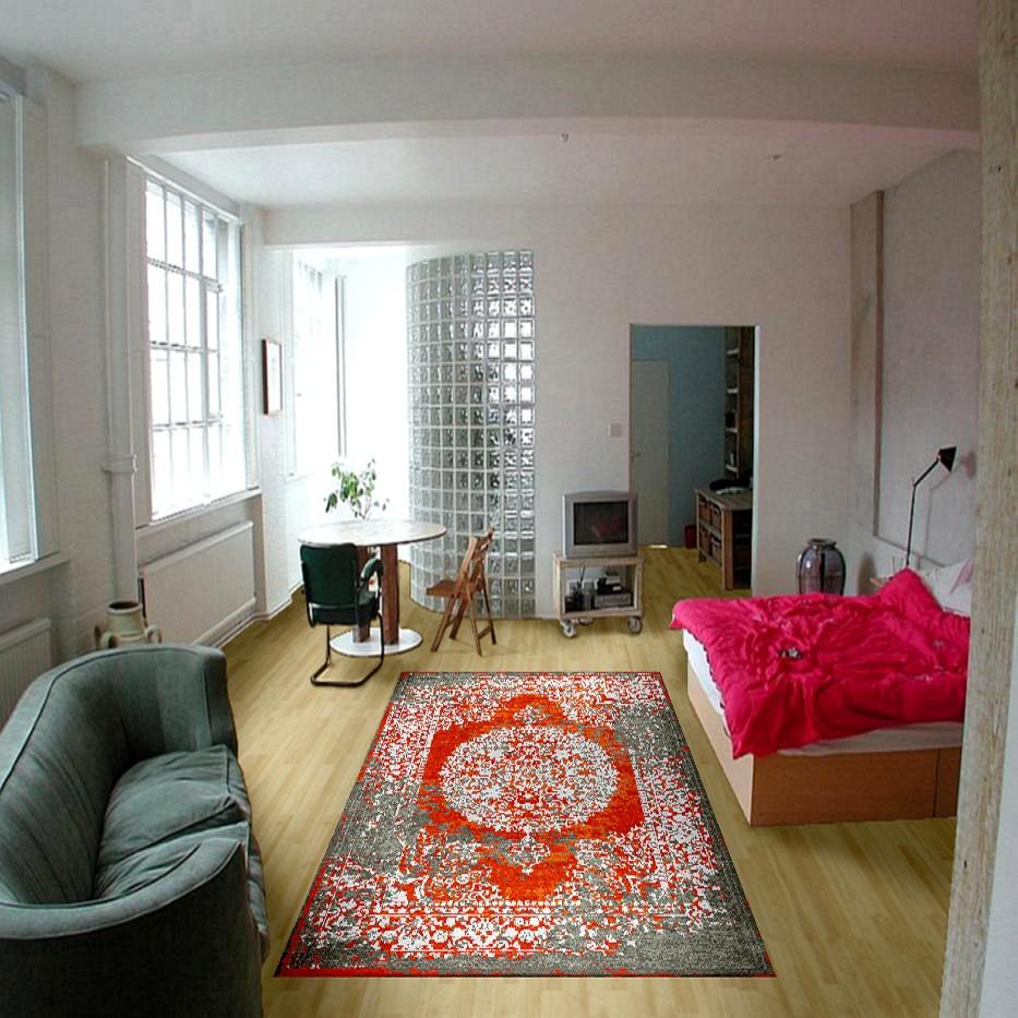 Price and Buy Persian Carpet with Silk Hand-Knotted in Tabriz Lachak Toranj Orange - Image 4