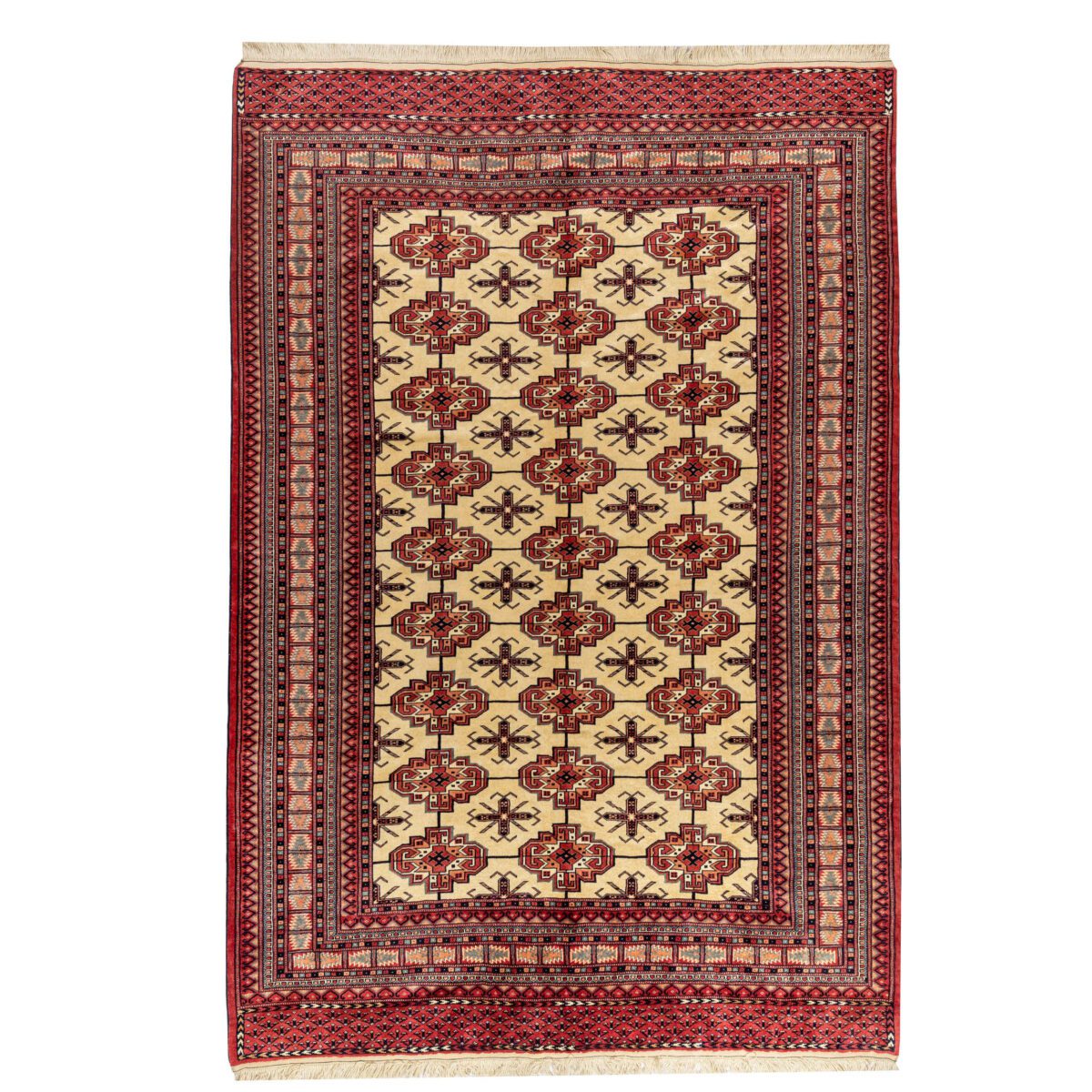 Price and Buy Persian Carpet with Wool Hand-Knotted Genuine in Golestan Torkaman Red