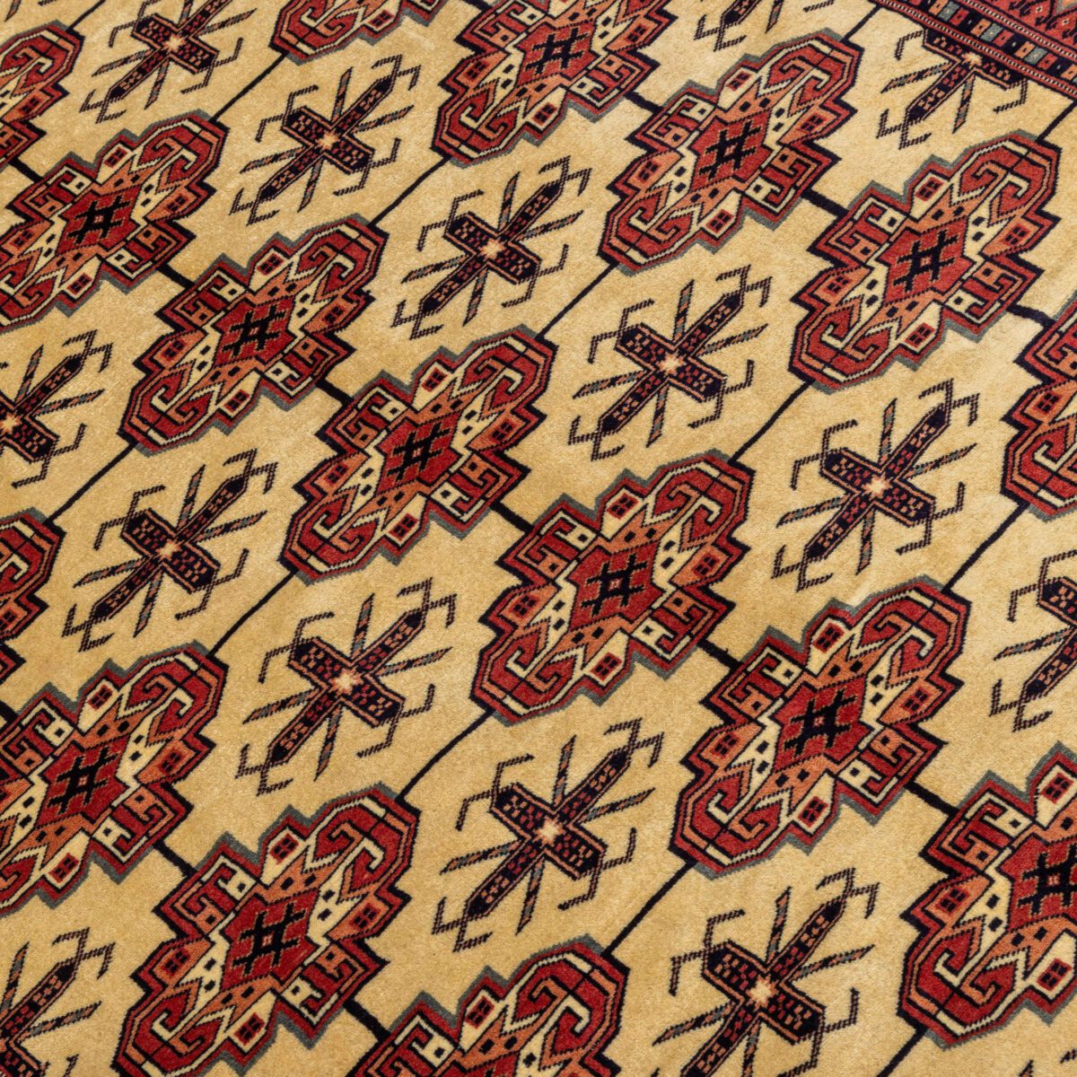 Price and Buy Persian Carpet with Wool Hand-Knotted Genuine in Golestan Torkaman Red - Image 6