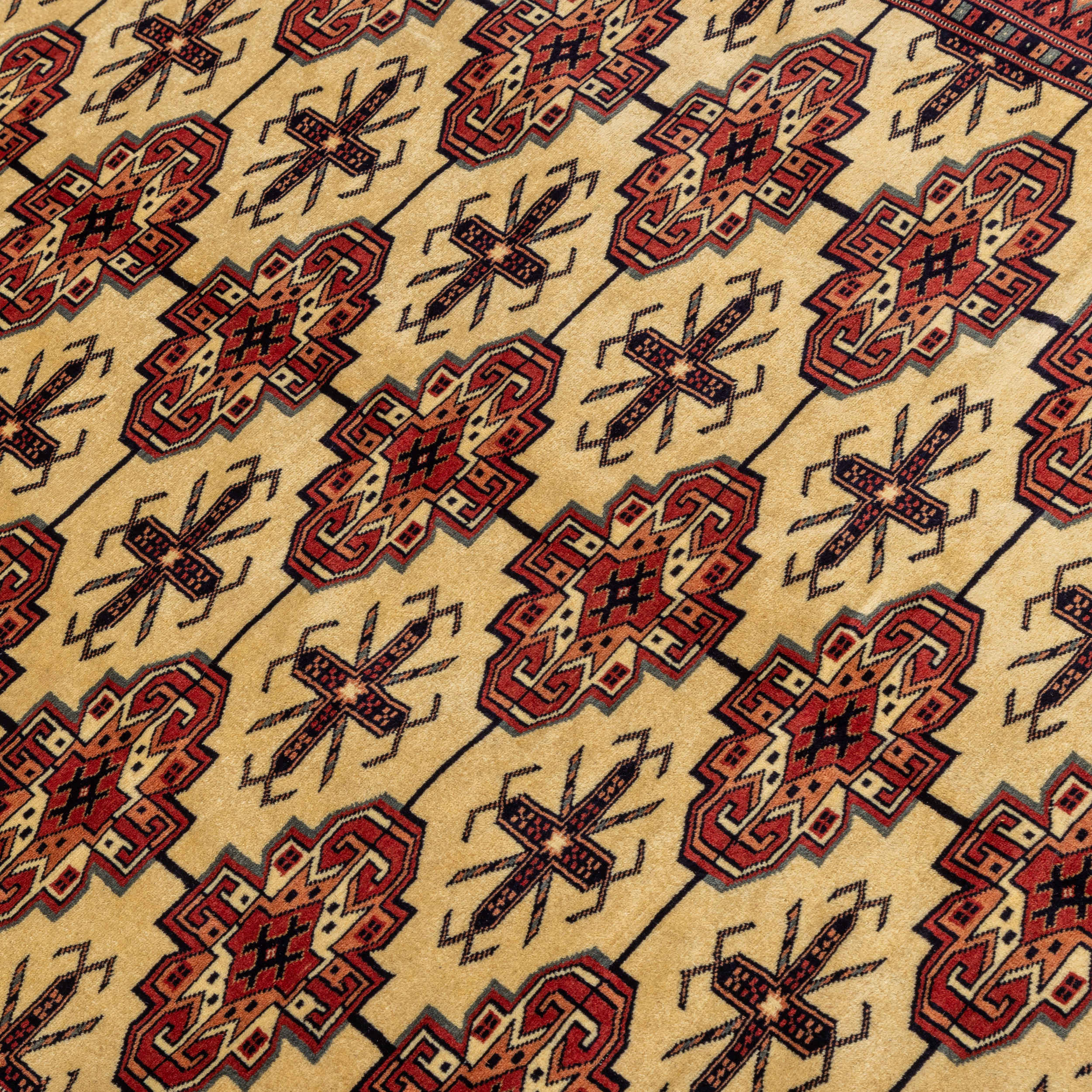 Price and Buy Persian Carpet with Wool Hand-Knotted Genuine in Golestan Torkaman Red - Image 6